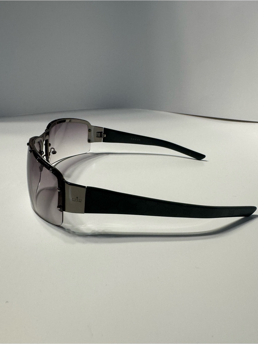 Gucci GG 1827/S Shield Green with Studs Purple Gradient Sunglasses, Y2K, Italy - Picture 6 of 9